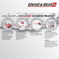 BLEND A DENT COMPLETE STRONG HOLD NO FLAVOR, Fiksuojamasis dantų protezų kremas, 47g paveikslėlis