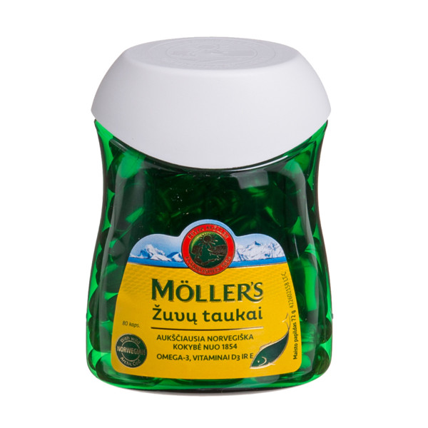 MOLLER'S ŽUVŲ TAUKAI COD LIVER OIL, 80 kapsulių paveikslėlis MOLLER'S ŽUVŲ TAUKAI COD LIVER OIL, 80 kapsulių paveikslėlis