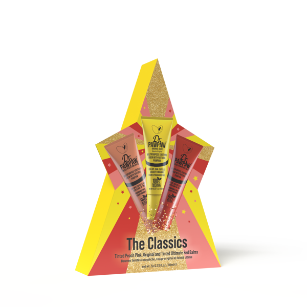 Dr. PAWPAW, CLASSIC CHRISTMAS, lūpų balzamų rinkinys (Original, Peach Pink, Ultimate Red), 30ml
