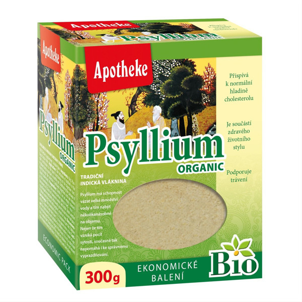 APOTHEKE BIO PSYLLIUM, balkšvųjų gysločių sėklų luobelės, 300 g paveikslėlis