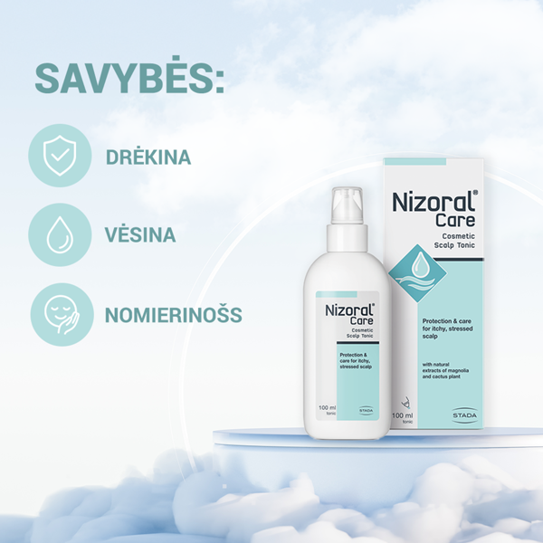 NIZORAL CARE, kosmetinis tonikas galvos odai, 100 ml paveikslėlis