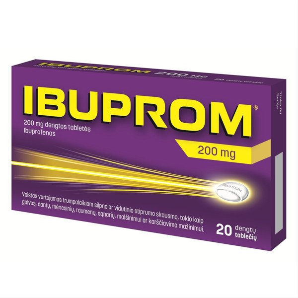 IBUPROM, 200 mg, dengtos tabletės, N20  paveikslėlis