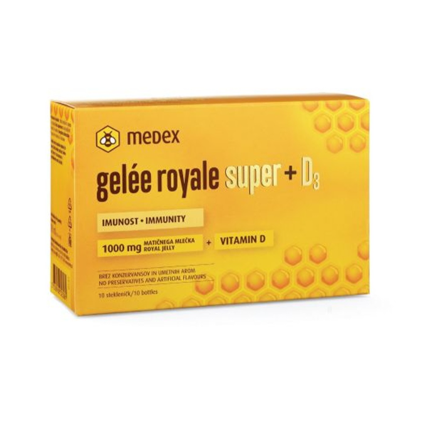 MEDEX GELEE ROYALE SUPER + D3 VIALS, 9 ml, 16 buteliukų paveikslėlis MEDEX GELEE ROYALE SUPER + D3 VIALS, 9 ml, 16 buteliukų paveikslėlis