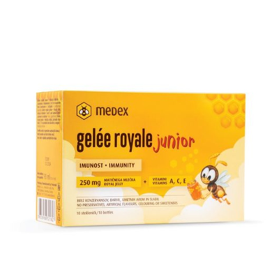 MEDEX GELEE ROYALE JUNIOR VIALS, 9 ml, 10 buteliukų paveikslėlis