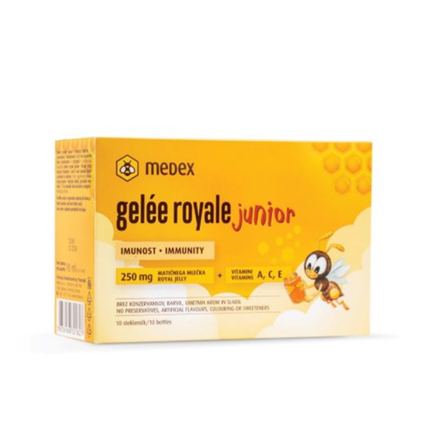 MEDEX GELEE ROYALE JUNIOR VIALS, 9 ml, 10 buteliukų paveikslėlis MEDEX GELEE ROYALE JUNIOR VIALS, 9 ml, 10 buteliukų paveikslėlis