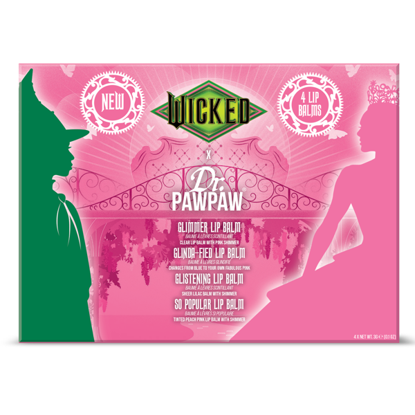 Dr.PAWPAW, WICKED, GLINDA, lūpų pieštukų rink., 4vnt, 12g Dr.PAWPAW, WICKED, GLINDA, lūpų pieštukų rink., 4vnt, 12g