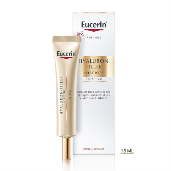 EUCERIN HYALURON - FILLER + ELASTICITY, akių srities kremas, SPF20, 15 ml paveikslėlis EUCERIN HYALURON - FILLER + ELASTICITY, akių srities kremas, SPF20, 15 ml paveikslėlis