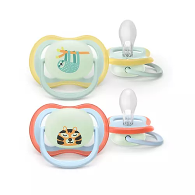 Čiulptukas Avent silikoninis nuo 0-6 mėn. N2 „Ultra air Naktinis“ SCF376/24 (Philips AVENT) paveikslėlis