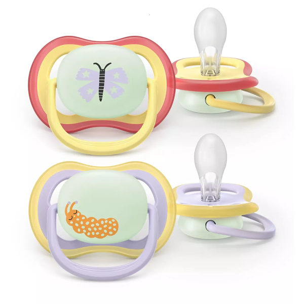 PHILIPS AVENT „Ultra air Naktinis“ Čiulptukas, silikoninis nuo 0-6 mėn. N2 SCF376/25 paveikslėlis PHILIPS AVENT „Ultra air Naktinis“ Čiulptukas, silikoninis nuo 0-6 mėn. N2 SCF376/25 paveikslėlis