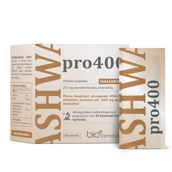 ASHWA PRO 400, 28 paketėliai geriamajam tirpalui paveikslėlis