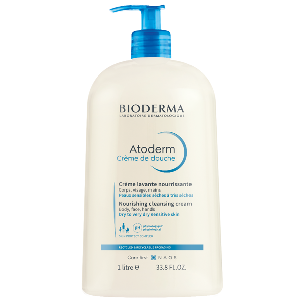 BIODERMA ATODERM CREME DE DOUCHE, maitinamasis kreminis prausiklis sausai odai, 1 l paveikslėlis BIODERMA ATODERM CREME DE DOUCHE, maitinamasis kreminis prausiklis sausai odai, 1 l paveikslėlis