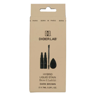 DIDIER LAB hibridinis antakių ir blakstienų dažymo rinkinys Dark Brown, 2x7ml