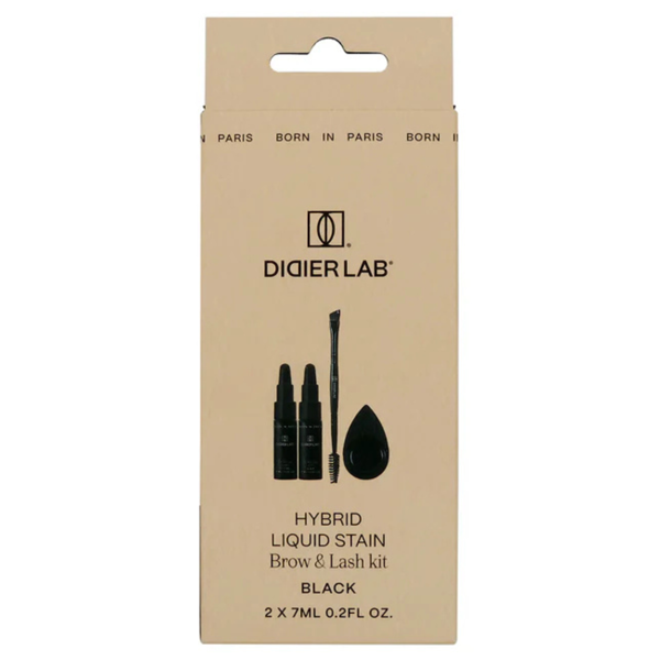 DIDIER LAB hibridinis antakių ir blakstienų dažymo rinkinys Black, 2x7ml