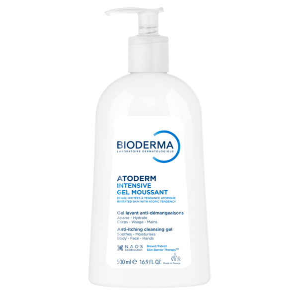 BIODERMA ATODERM INTENSIVE GEL MOUSSANT, švelnus gelinis prausiklis labai sausai ir atopiškai odai, bekvapis, 500 ml paveikslėlis BIODERMA ATODERM INTENSIVE GEL MOUSSANT, švelnus gelinis prausiklis labai sausai ir atopiškai odai, bekvapis, 500 ml paveikslėlis