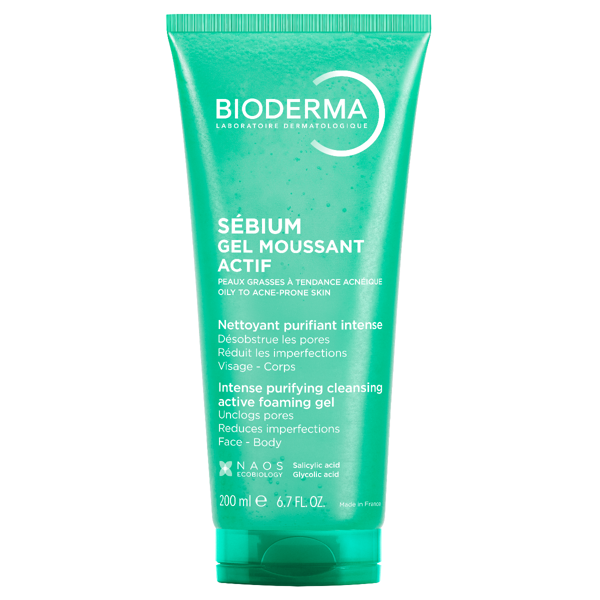 BIODERMA SEBIUM GEL MOUSSANT ACTIF, aktyvaus poveikio rūgštinis prausiklis riebiai, į spuogus linkusiai odai, 200 ml paveikslėlis BIODERMA SEBIUM GEL MOUSSANT ACTIF, aktyvaus poveikio rūgštinis prausiklis riebiai, į spuogus linkusiai odai, 200 ml paveikslėlis