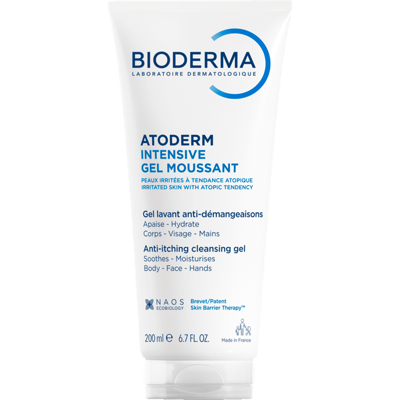 BIODERMA ATODERM INTENSIVE GEL MOUSSANT, švelnus gelinis prausiklis labai sausai ir atopiškai odai, bekvapis, 200 ml paveikslėlis