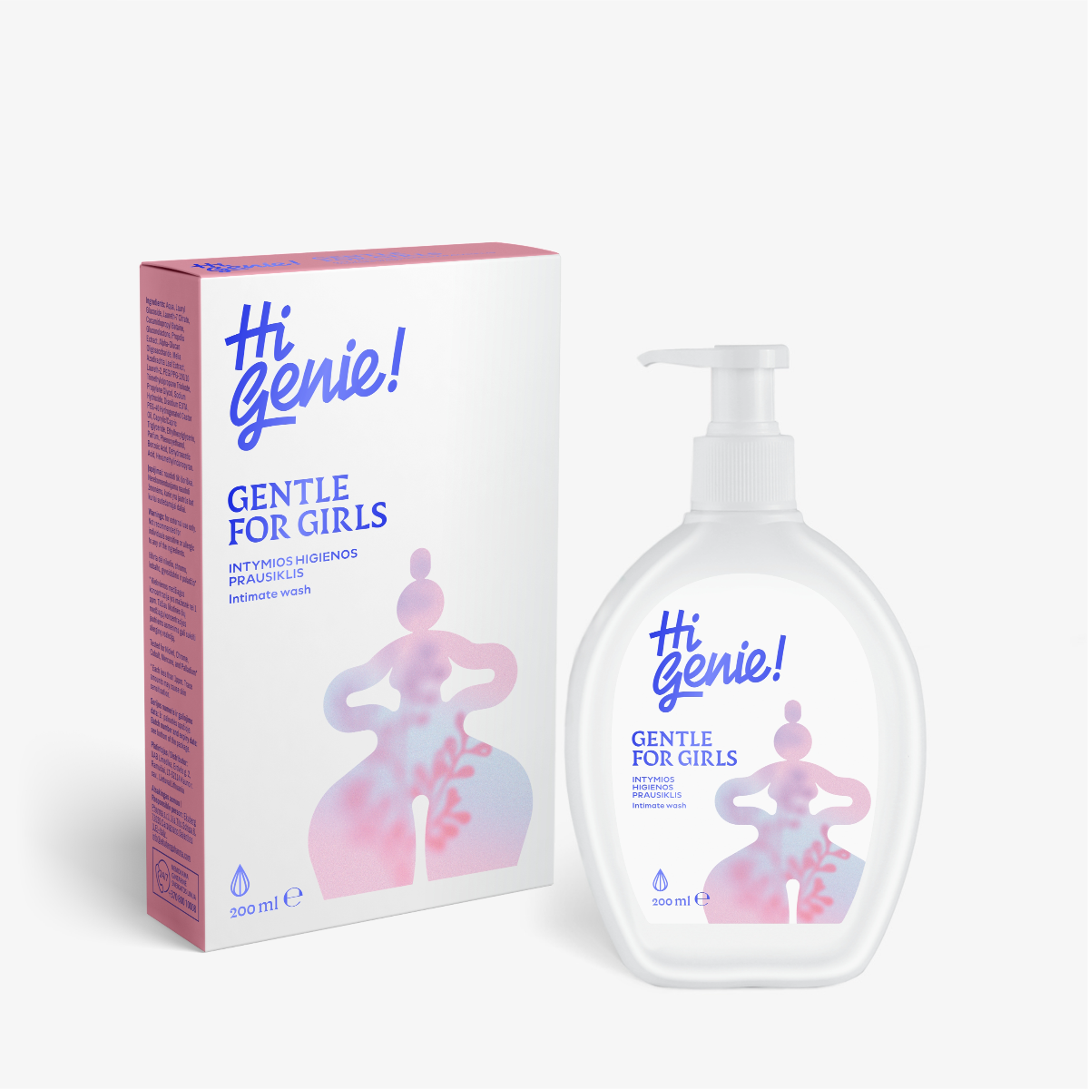 HI GENIE! GENTLE FOR GIRLS, Intymios higienos prausiklis, 200 ml