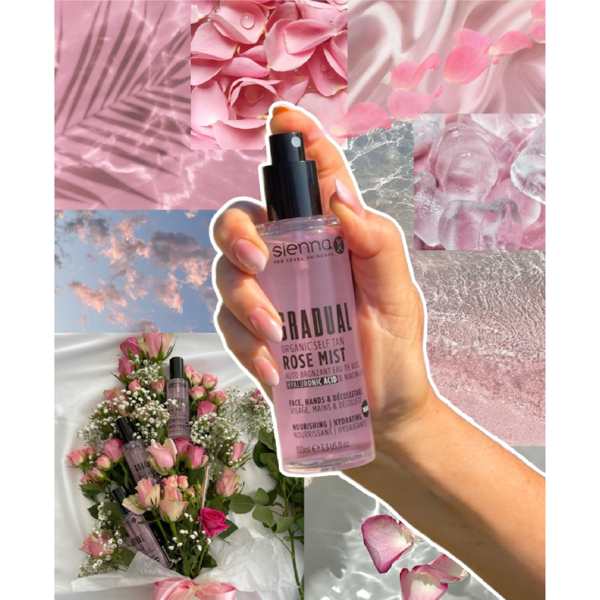 SIENNA X savaiminio įdegio rožių vandens dulksna GRADUAL, 100 ml