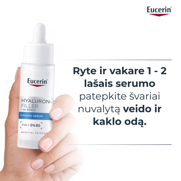 Eucerin Hyaluron-Filler, stangrinamasis serumas, 30ml paveikslėlis Eucerin Hyaluron-Filler, stangrinamasis serumas, 30ml paveikslėlis