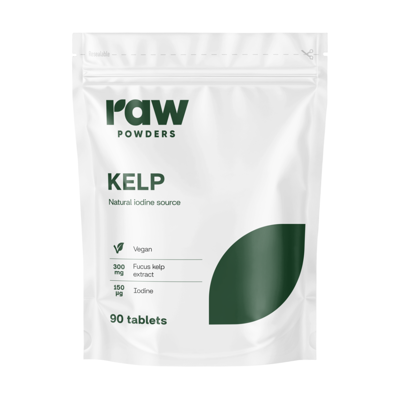 RAW POWDERS KELP SU JODU, tabletės, 150 mcg, 90 tablečių paveikslėlis