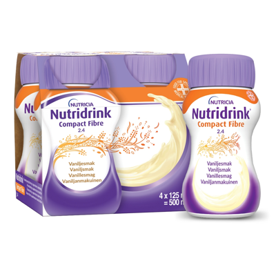 NUTRIDRINK Compact fibre, vanilės skonio, 4X125ML paveikslėlis