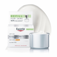 Eucerin Hyaluron-Filler + 3x Effect, dieninis kremas, SPF 30, papildymas, 50ml paveikslėlis Eucerin Hyaluron-Filler + 3x Effect, dieninis kremas, SPF 30, papildymas, 50ml paveikslėlis