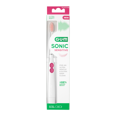 G.U.M.®  SONIC SENSITIVE,  dantų šepetėlis (su baterija) paveikslėlis