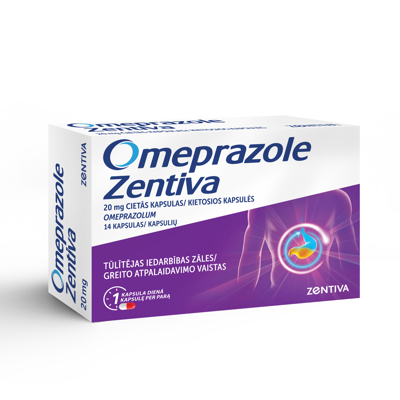 Omeprazole Zentiva 20 mg kietosios kapsulės N14 paveikslėlis