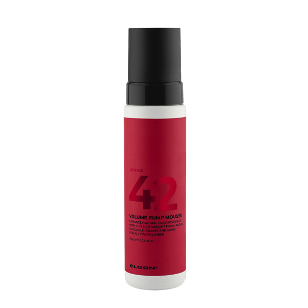 Apimties suteikiančios putos plaukams ELGON AFFIXX 42 VOLUME PUMP MOUSSE, 240 ml Apimties suteikiančios putos plaukams ELGON AFFIXX 42 VOLUME PUMP MOUSSE, 240 ml