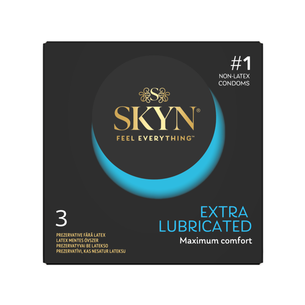 LIFESTYLES SKYN EXTRA LUBE, prezervatyvai, 3 vnt. paveikslėlis