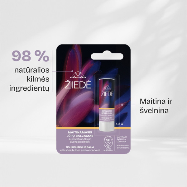 ŽIEDĖ, maitinamasis lūpų balzamas su sviestmedžių ir avokadų aliejais, 4,5g paveikslėlis