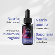 ŽIEDĖ, Drėkinamasis veido serumas su hialurono rūgštimis, 30 ml paveikslėlis