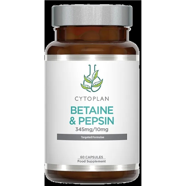 CYTOPLAN, Betainas ir pepsinas 345 mg/10 mg., 60 kapsulių CYTOPLAN, Betainas ir pepsinas 345 mg/10 mg., 60 kapsulių