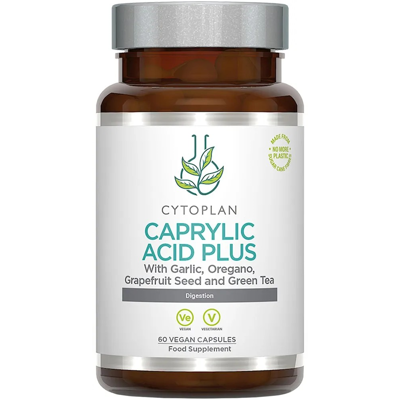 CYTOPLAN, Kaprilo rūgštis „Caprylic Acid Plus“ su česnaku, raudonėliu, 60 kapsulių