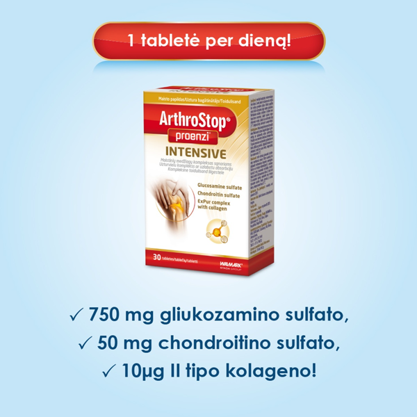 PROENZI ARTHROSTOP INTENSIVE, 30 tablečių paveikslėlis