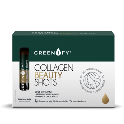Greenify Collagen Beauty Shots, plaukų, odos, nagų grožiui, 25 ml, N14 paveikslėlis