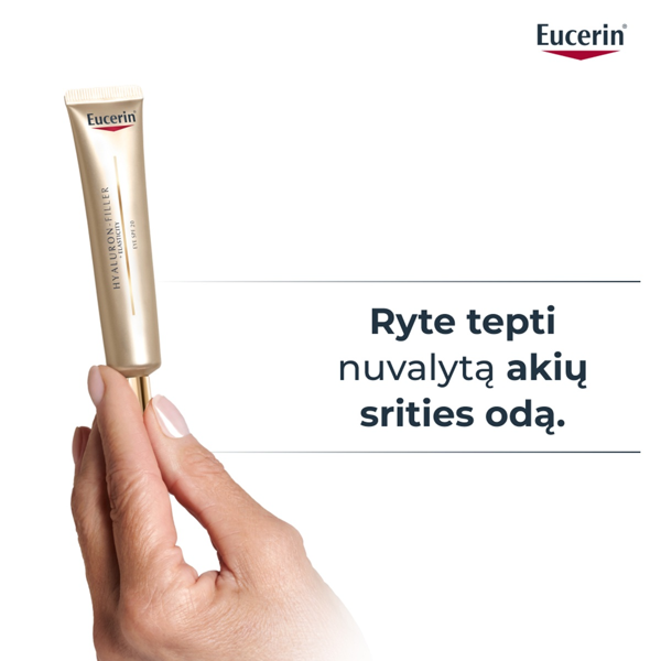 EUCERIN HYALURON - FILLER + ELASTICITY, akių srities kremas, SPF20, 15 ml paveikslėlis EUCERIN HYALURON - FILLER + ELASTICITY, akių srities kremas, SPF20, 15 ml paveikslėlis