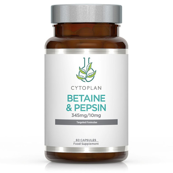 CYTOPLAN, Betainas ir pepsinas 345 mg/10 mg., 60 kapsulių CYTOPLAN, Betainas ir pepsinas 345 mg/10 mg., 60 kapsulių