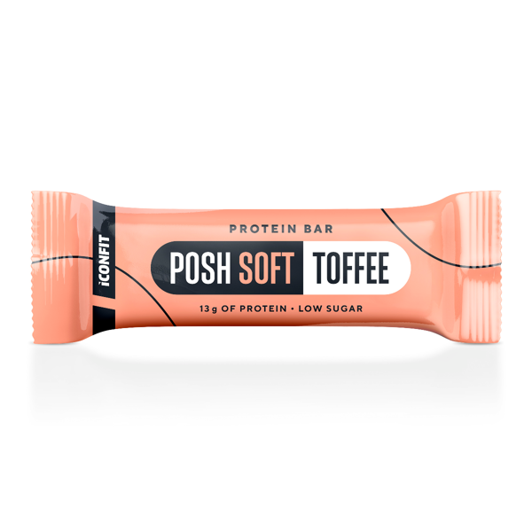 ICONFIT, POSH SOFT TOFFEE, baltyminis batonėlis, karamelės skonio, 40g, 1 vnt. paveikslėlis