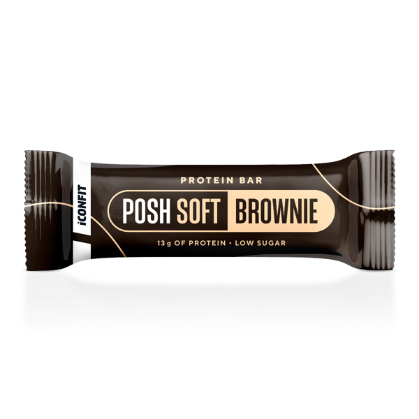 ICONFIT, POSH SOFT BROWNIE, baltyminis batonėlis, šokoladinio brownie, 40g, 1 vnt. paveikslėlis