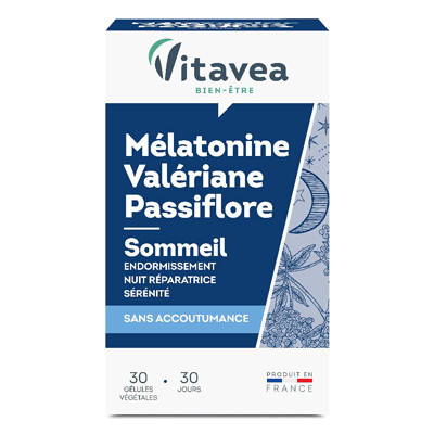 VITAVEA Melatonine Valeriane Passiflore, 30 kapsulių