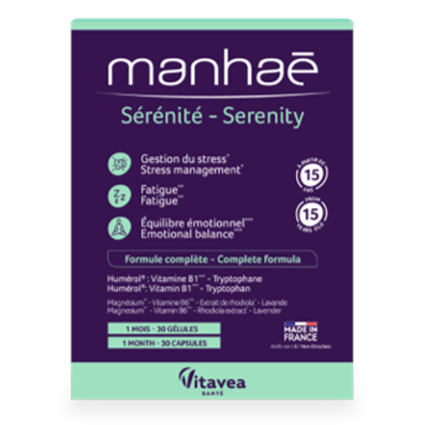 VITAVEA Manhaé Sérénité emocinei pusiausvyrai, 30 kapsulių VITAVEA Manhaé Sérénité emocinei pusiausvyrai, 30 kapsulių