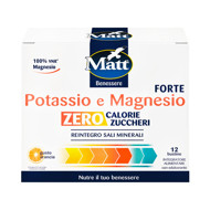 MATT Potassio e Magnesio Forte ZERO, magnis ir kalis, 12 pak. MATT Potassio e Magnesio Forte ZERO, magnis ir kalis, 12 pak.