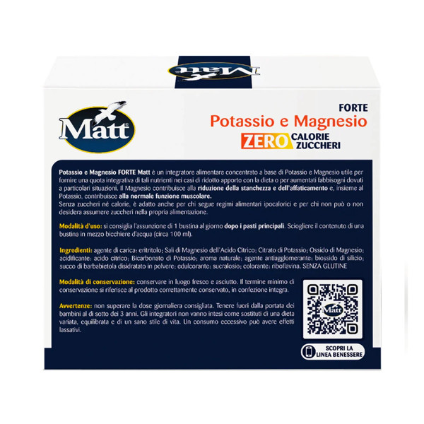 MATT Potassio e Magnesio Forte ZERO, magnis ir kalis, 12 pak. MATT Potassio e Magnesio Forte ZERO, magnis ir kalis, 12 pak.