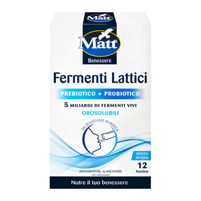 MATT Fermenti Lattici, prebiotikai ir probiotikai virškinimui, 12 pakelių tirpstančių burnoje