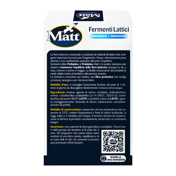 MATT Fermenti Lattici, prebiotikai ir probiotikai virškinimui, 12 pakelių tirpstančių burnoje MATT Fermenti Lattici, prebiotikai ir probiotikai virškinimui, 12 pakelių tirpstančių burnoje