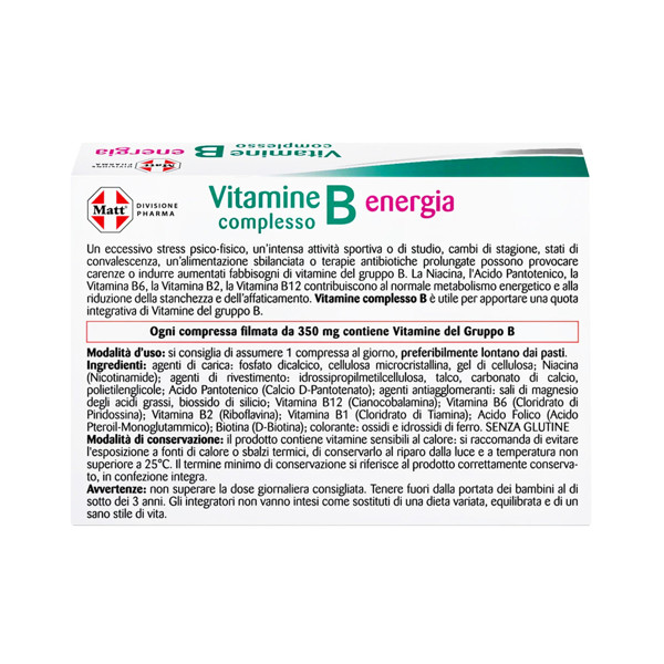 MATT DIVISIONE PHARMA Vitamine Complesso B, vitaminų B kompleksas, 24 tabletės