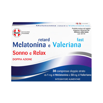 MATT DIVISIONE PHARMA Melatonina Valeriana, miegui ir ramybei, 30 tablečių