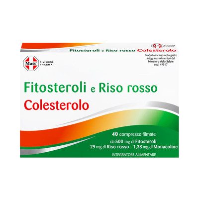 MATT DIVISIONE PHARMA Fitosteroli e Riso rosso Colesterolo, cholesterolio balansui, 40 tablečių