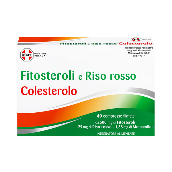 MATT DIVISIONE PHARMA Fitosteroli e Riso rosso Colesterolo, cholesterolio balansui, 40 tablečių